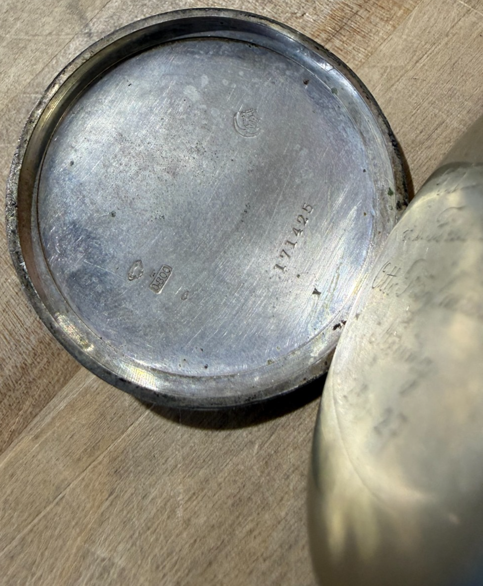 Swiss/German Stamped 800 Silver Mechanical Pocket Watch-Non