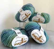 Euro Baby MayPole Yarn Lot (4) Skeins Color #14 Dye Lot 140714 Blues Greens