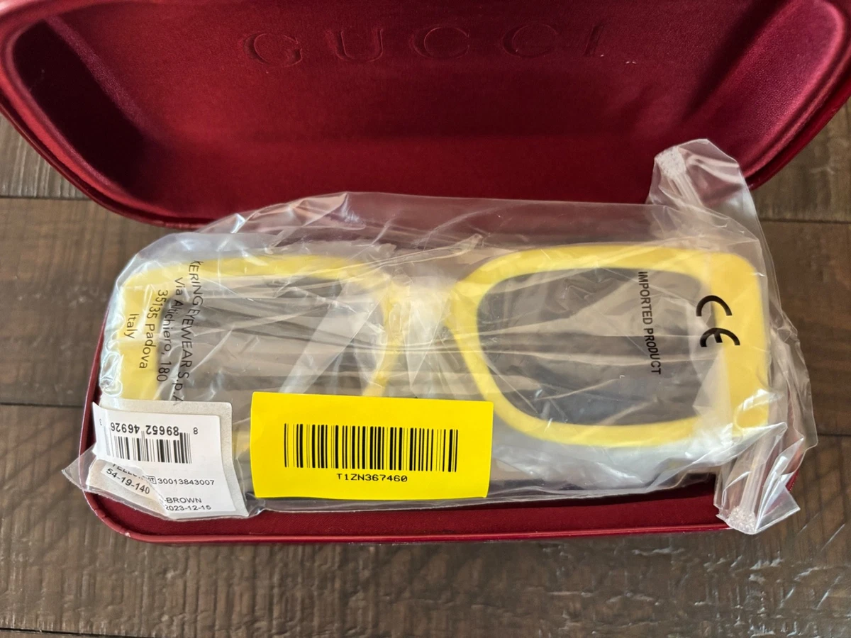 Gucci Yellow Sunglasses - Red Green Arm Stripe GG 1126/F/S M6XUW 52 22 140 GUCCI GG0178S Ladies Oversized Polarized Sunglasses Crystal  main image 2