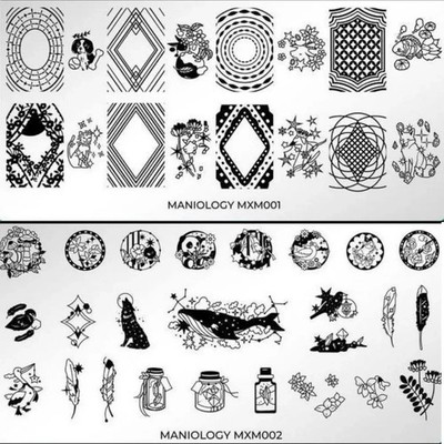 Maniology Mani X Me Nail Stamping Plate Set - MXM001 & MXM002
