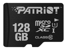 Patriot LX Series 128 GB microSDXC, Speicherkarte schwarz, UHS-I U1, Class 10