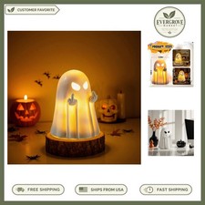 Charming Halloween Ghost Decoration with Glossy Finish - Indoor Tabletop Light