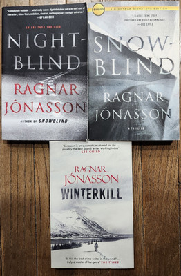 Lot 3 Ragnar Jonasson Dark Iceland/Ari Thor Series Trade Paperback Mystery Books