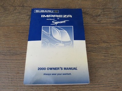 2000 SUBARU IMPREZA OUTBACK SPORT OWNER'S MANUAL BOOK 00 NICE USED MSA5M003A