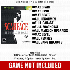 Scarface: The World Is Yours 100 Unlocked All Items Xbox USB Save File