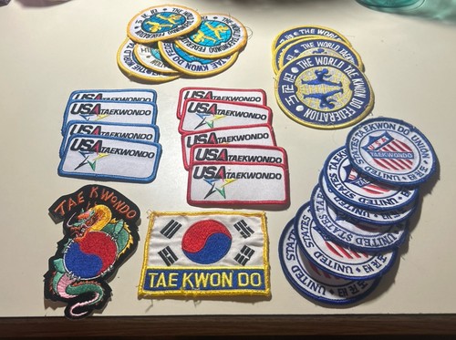 Taekwondo USA Fed Patches Martial Arts Lot Of 26 Uniform Patches New/Used Sew EC