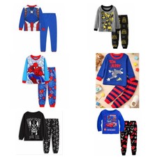 NEW Styles Disney Cartoon Boys Print Long Sleeve 2-Piece Set Pajama