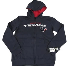 New Houston Texans KIDS or YOUTH Sizes M-L Blue Full Zip Jacket Hoodie $35