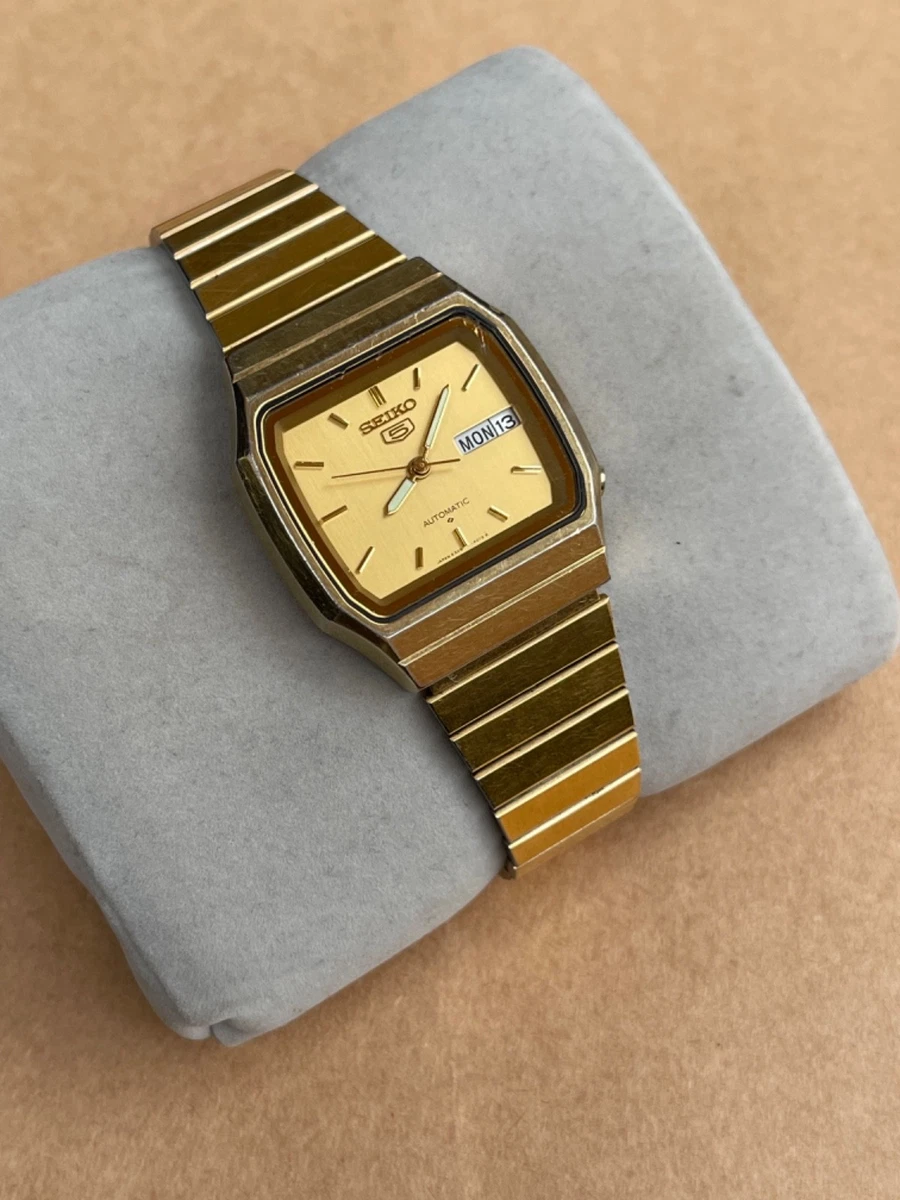Seiko 5 Mechanical (Automatic) Gold Plated Band Wristwatches for