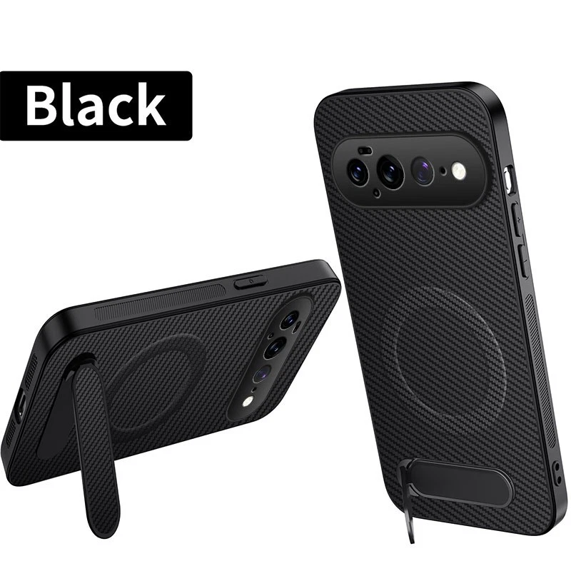 For Google Pixel 10a 9a 8a 11 10 9 8 Pro XL Carbon Fiber Skin Magnetic StandCase - Picture 12 of 25