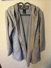 Women’s Active Life Open Front Jacket, Thumb Holes, Hood, & Pockets Sz Med