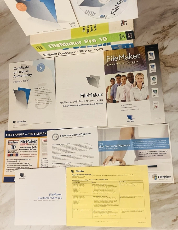 FileMaker Pro 10 Upgrade Confezione 5 Licenze Box Set + 2 Guide Lotto Completo - Immagine 4 di 4