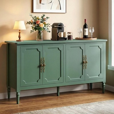 RoyalCraft 59'' Buffet Cabinet with Shelves Vintage Credenza Forest Green