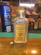Antique empty Upjohn Co.  100 tablet Calcium Lactate bottle RARE Kalamazoo,MI
