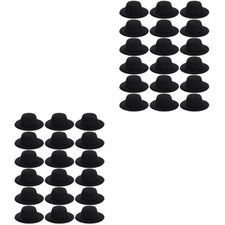 40 pcs Black Mini Formal Hats Miniature Doll Formal Hats For Doll Accessory