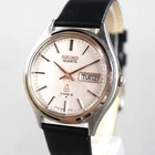 SEIKO 1978 Vintage 7546-701E Men's Watch Silver 37mm New Battery New LeatherBand