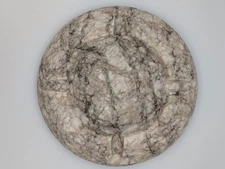 Vtg Italian Marble Cigar Ashtray Large & Heavy Hand Carved 10" Wide