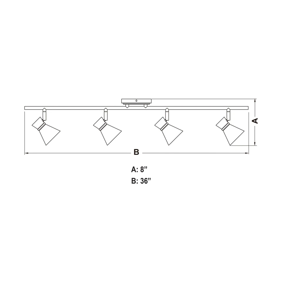 Vaxcel Lighting C0220 Alto 4 Light 36"W LED Fixed Rail Ceiling - Chrome - Image 3 of 4
