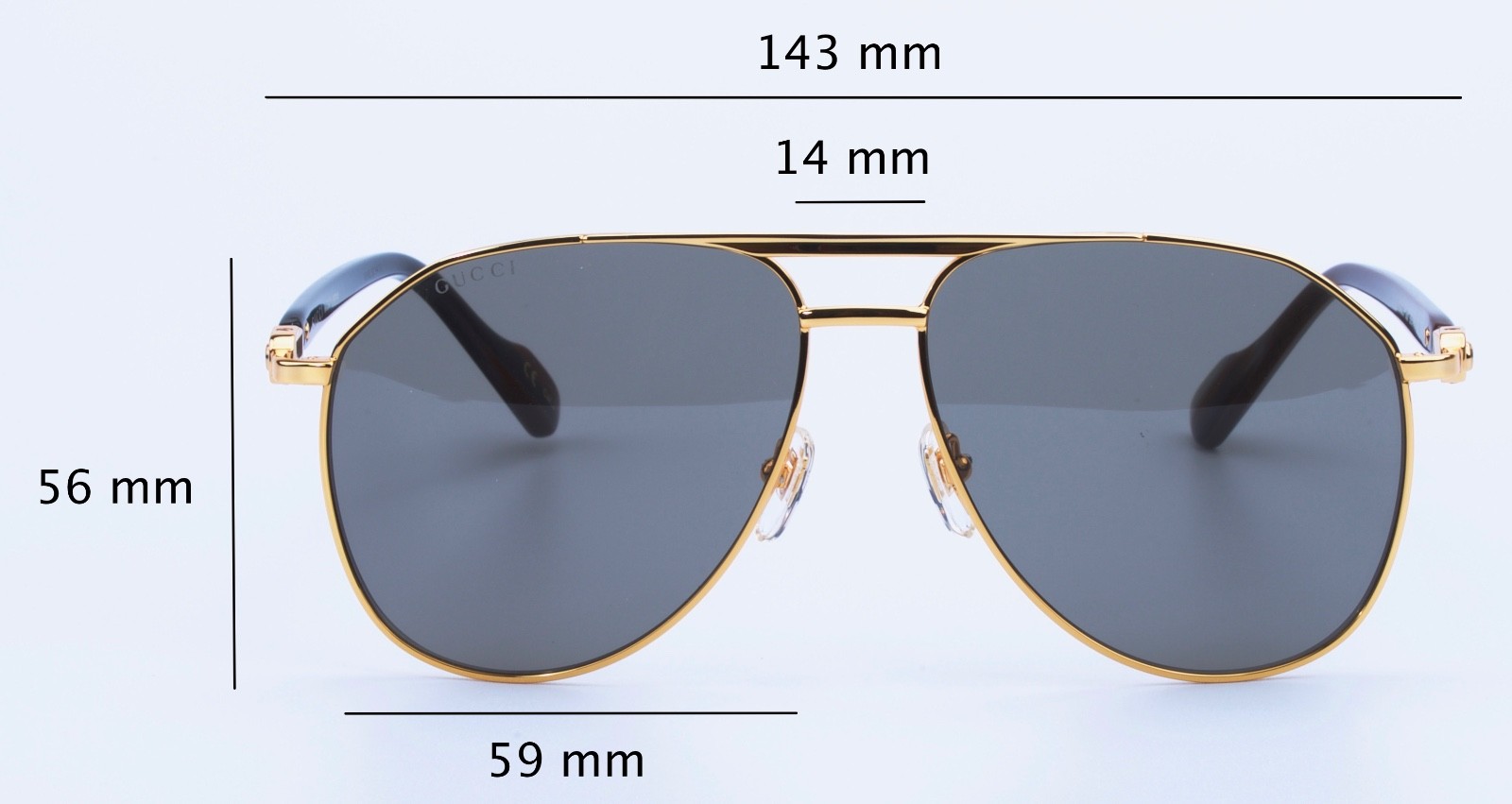 Brand New Authentic Gucci Brown Gold High Bridge Fit GG1220 S 002 Sunglass image 4