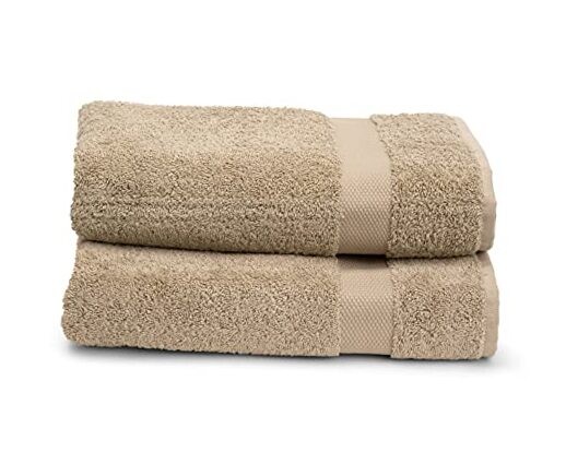 Luxury Pearl Collection Turkish Bath Towels 2-Pack in Desert Sand