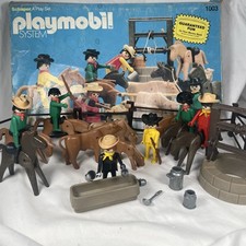 Vintage 1976 Playmobil 1003 Cowboy Deluxe Set - Incomplete Western Playset
