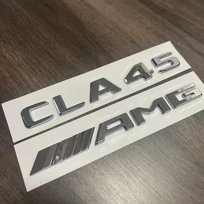 Für Mercedes Benz CLA45 AMG Schriftzug Embleme Aufkleber Logo Badge Chrom Silber - Bild 1 von 3