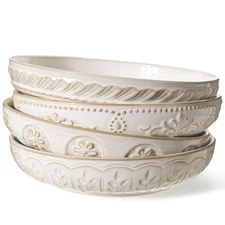 Pasta Bowls, 50oz Large Salad Serving Bowls, 9.75'' Plates Bowls Set of 4, Bi...