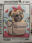 Printed needlepoint tapestry 20x25 Cm Rto Canvas Only Puppy Present