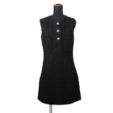 CHANEL Tweed Sleeveless Dress Size 36 Cotton 35% / Viscose 31% / Polyamide 2...