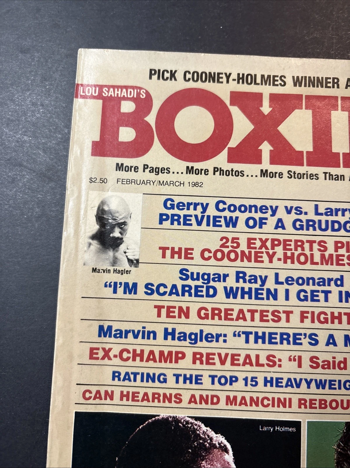 Lou Sahadi's Boxing Scene Magazine Feb/Mar 1982 Cooney vs Holmes Hagler Leonard - Picture 2 of 8