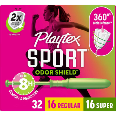 Playtex Sport Regular & Super Odor Shield 32ct