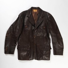 1940's FILED  STREAM GOAT SKIN LEATHER JACKET COAT VTG GORDON FERGUSON USA S M