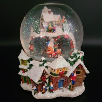RARE VTG Christopher Radko Elf Village Musical Snow Globe NOB - 2 of 5000