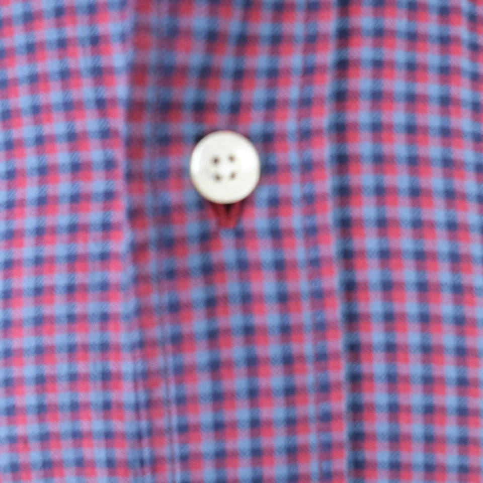 Camisa a Cuadros Lyle & Scott Escocia Para Hombres Años 80 2 Capas Algodón LS Abotonada Roja Azul L Foto 4 de 4