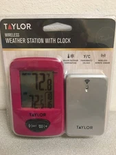Taylor Digital Thermometer Plastic Assorted 7.28 in. Fuchsia 1511AST1