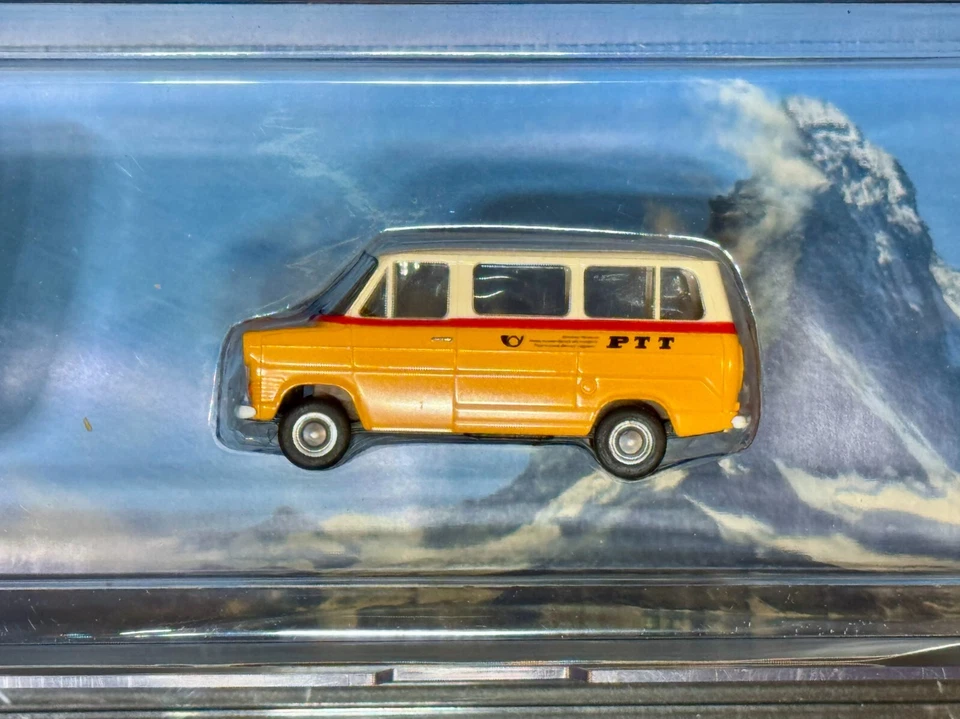 BREKINA 010458 H0 VEICOLI POSTE SVIZZERE SWISS FORD TRANSIT, UNIMOG, VW BEETLE - Immagine 2 di 4