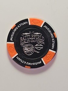 BATTLEFIELD HARLEY-DAVIDSON Gettysburg PA Orange/Black Poker Chip