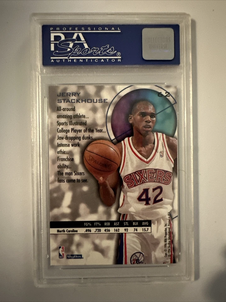 2005 Skybox E-XL Jerry Stackhouse #62 RC PSA 10 Gem Mint Sixers 76’ers - Image 3 of 3