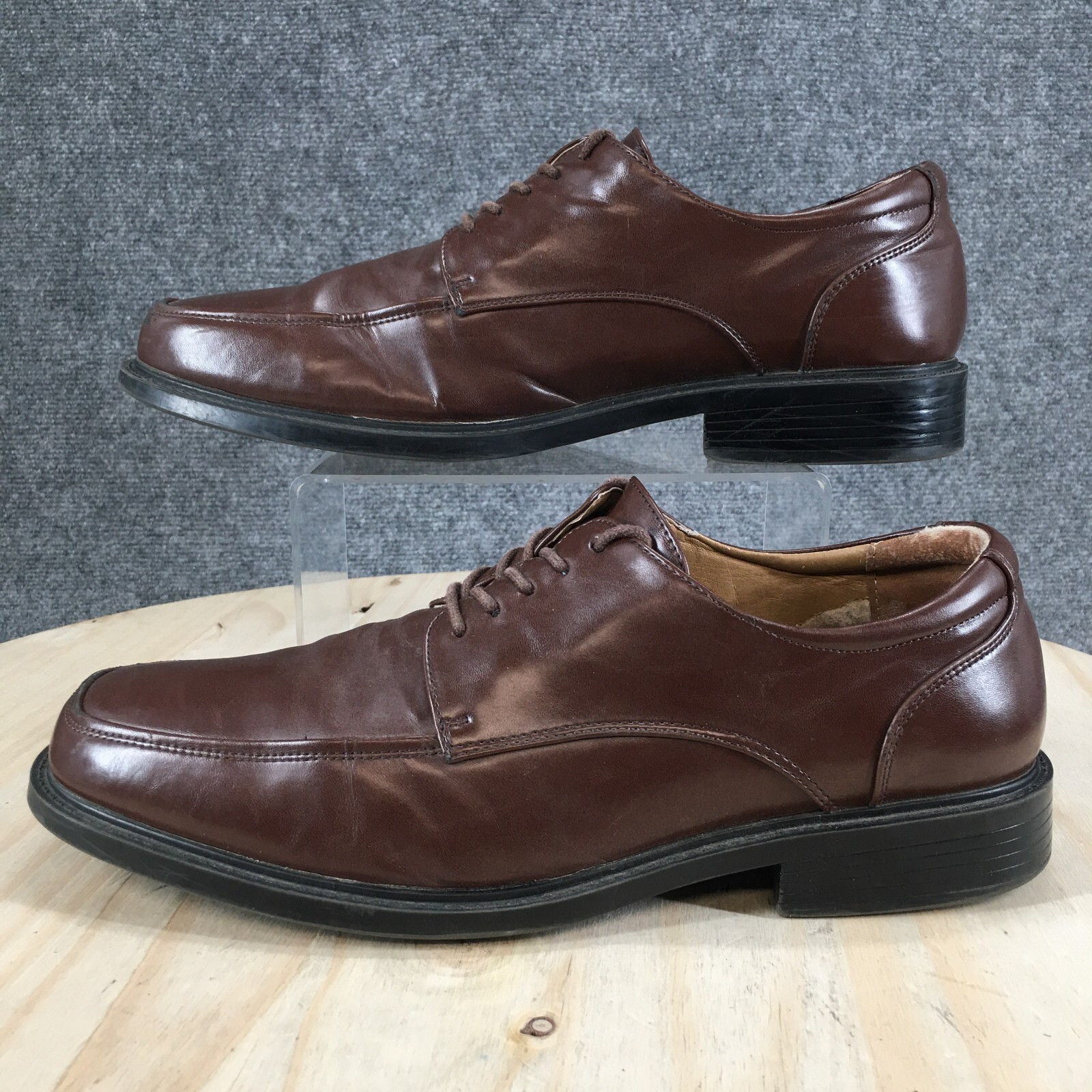 SAOLA Scarpe eleganti Croft & Barrow uomo 11M Oxford pelle marrone punta quadrata casual blocco