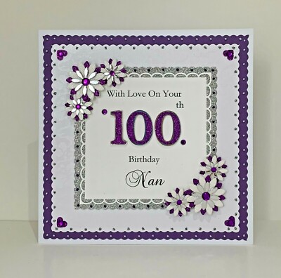 Handmade Dad Lasercut One Hundred For Her Grandma Age 100 Card Mum Grandad Personalised 100th Birthday Card 100th Birthday Card Paper Paper Party Supplies
