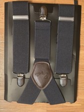 Braces / Suspenders Heavy Duty Y shape with Carabiner Clips 35m - Charcoal Grey