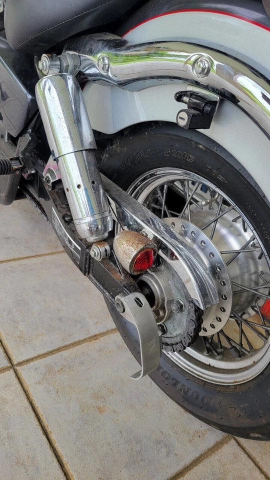 Rolled Vertical License Plate Relocation Bracket for HONDA SHADOW 1100 All years - Image 4 of 4