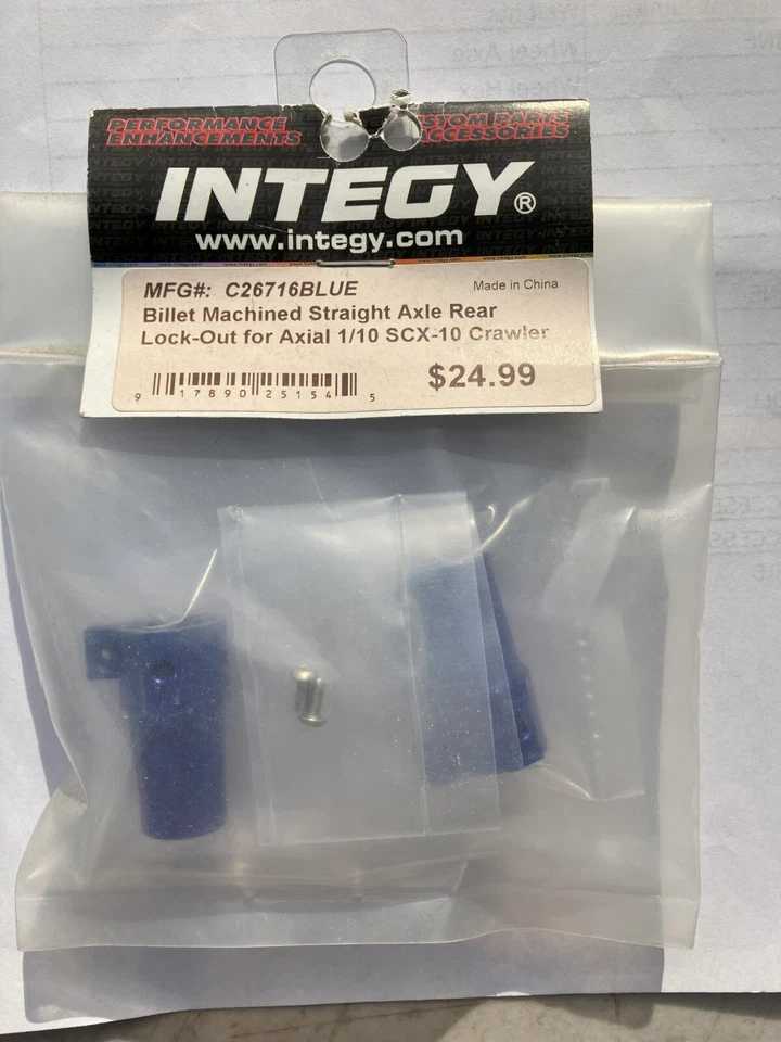 C26716BLUE Integy Straight Axle Rear Lock-Out SCX10 Blue - Image 4 of 4