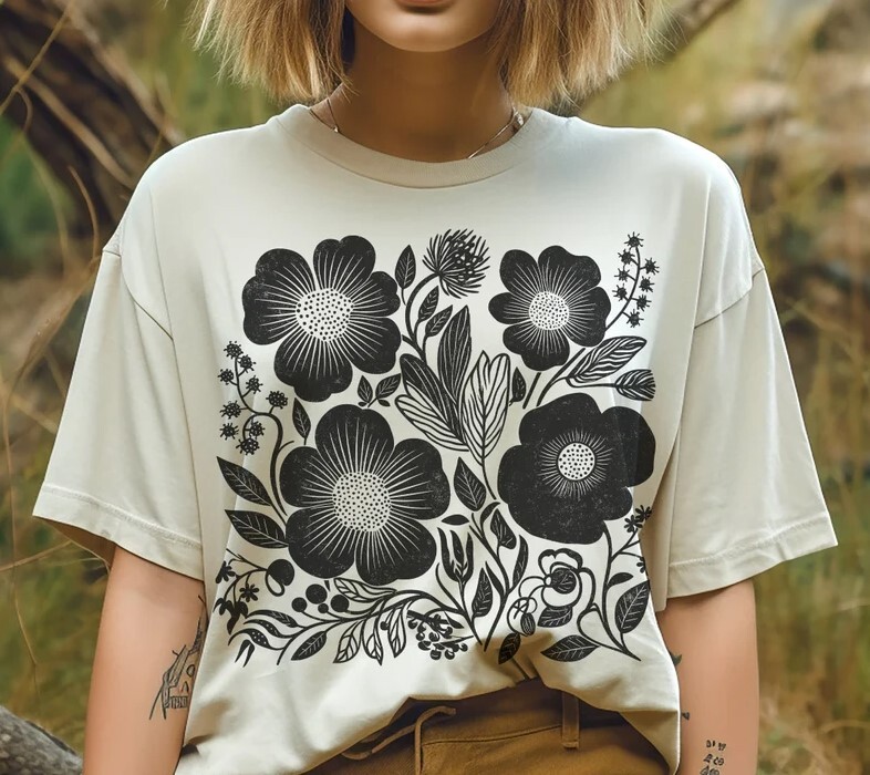 Flowers Pretty Botanical Wildflower Art T-Shirt Flowers Pretty Botanical Wildflower Art T-Shirt