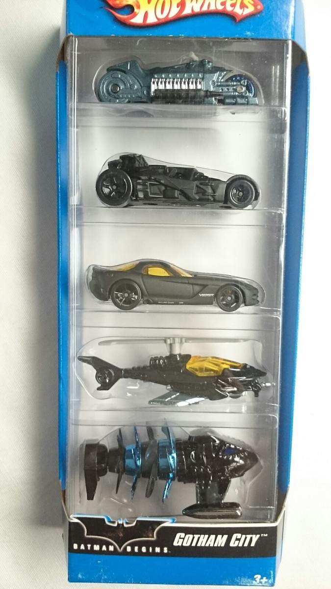Hot Wheels Batman Begins 【限定モデル】ミニカーセット HOT WHEELS BATMAN BEGINS GOTHAM CITY 5 CARS PACK BATCOPTER