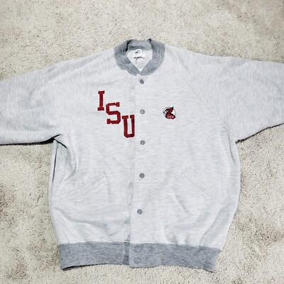 Vintage GAP ISU Illinois State Redbirds Jacket Men M Snap Button Retro Varsity
