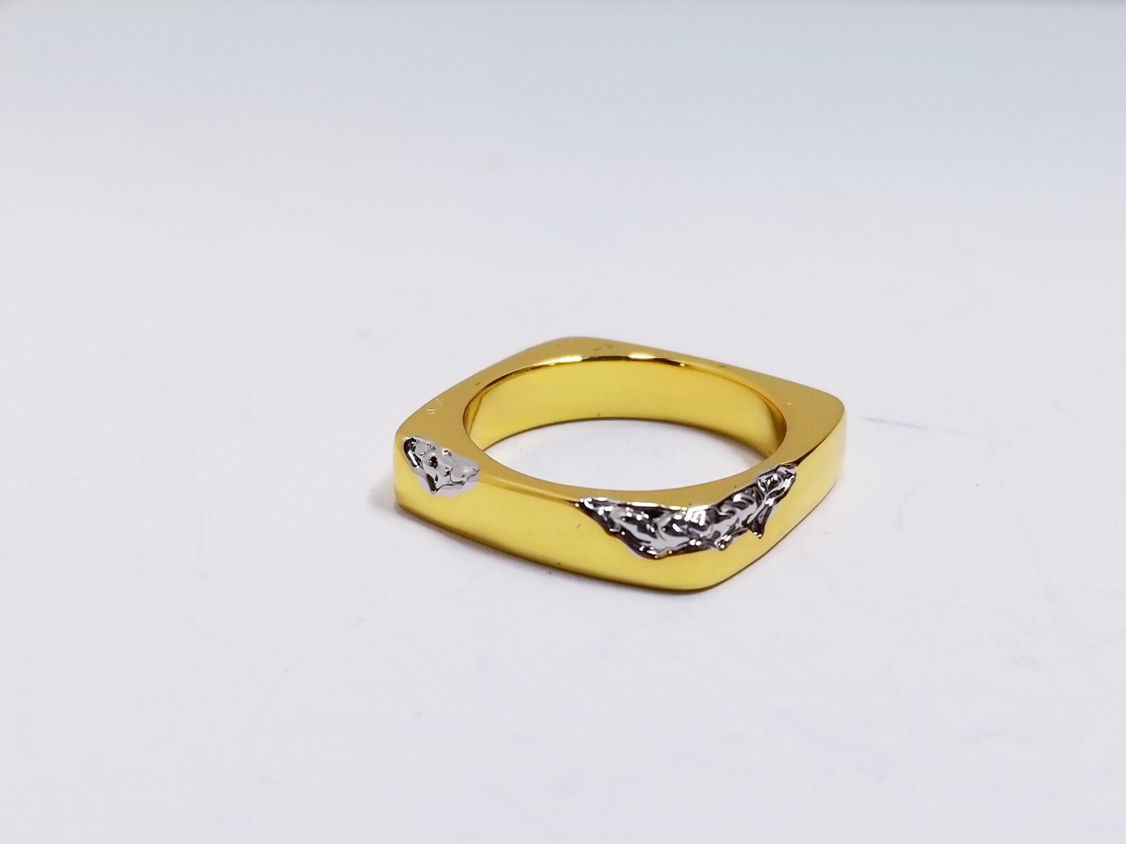 Basique Eroded Square Stackable Ring Sz 6 - image 2