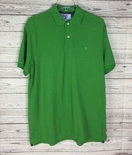 Izod Men's Green Short Sleeve 100 Cotton 2-Button Heritage Polo Shirt Size M