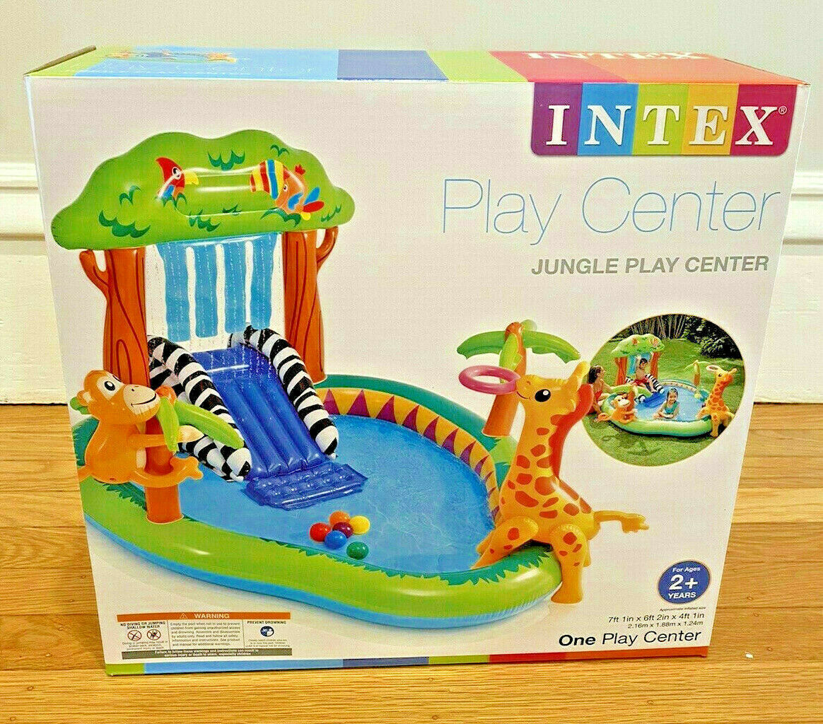 intex jungle play center inflatable pool with sprayer
