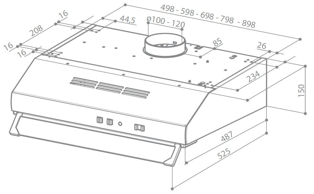 Cappa Aspirante Sottopensile Faber 80 Cm - Nero, Acciaio Inox - Foto 10